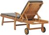 Sonnenliege, Gartenliege mit Auflage Massivholz Teak Dunkelgrau Bild 5