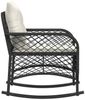 vidaXL Garten-Schaukelstuhl mit Kissen Schwarz Poly Rattan 4104193 Bild 5