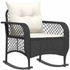 vidaXL Garten-Schaukelstuhl mit Kissen Schwarz Poly Rattan 4104193 Bild 2