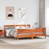 vidaXL Massivholzbett mit Kopfteil Wachsbraun 180x200 cm Kiefer 3307037 Bild 3