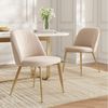Flieks Esszimmerstuhl Gestell aus goldfarbenen Metall, Bezug aus Samtstoff (Set, 6 St), 6er Set Polsterstühle Küchenstuhl Wohnzimmerstuhl Beige Bild 2