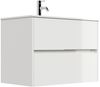 Badmöbel Taifun & Waschtisch 80cm 2 Greifraum SoftClose Auszüge weiß Hgl : Weiss hochglanz Bild 2