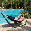 TLGREEN Hängematte mit Gestell,Premium Hängematten-Gestell-Set – 2-in-1, (Faltbar, Verstellbar, Stabiler Gartenhängematte, 231x89cm, Bis 200 kg, für Garten Balkon Camping Indoor, Tragetasche) Bild 2
