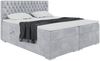 MEBLINI Boxspringbett DALIA 180x200 cm mit Bettkasten - H3/Hellgrau Samt Polsterbett - Doppelbett mit Topper & Taschenfederkern-Matratze Bild 1