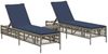 vidaXL Sonnenliegen 2 Stk. mit Tisch Grau Poly Rattan 4002752 Bild 2
