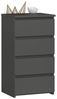Home Collective Kommode 40 cm breit Holz Highboard Sideboard für Flur Schlafzimmer Wohnzimmer (Mehrzweckschrank Schrank schmal Kommode Schlafzimmer mit Schubladen), Kinderzimmer Organizer, 73 cm hoch mit 4 Schubladen graphit Bild 4