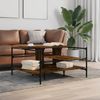 vidaXL Couchtisch Räuchereiche 100x100x48,5 cm Holzwerkstoff 842313 Bild 3
