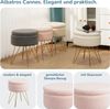 Albatros Hocker mit Stauraum Cannes Sitzhocker mit Stauraum, Modernes Design, Edler Sherpa-Bezug Sitztruhe Sitzbank mit Stauraum  optimal als Fußhocker Hocker Schminktisch, Rosa Bild 2