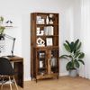 vidaXL Highboard Altholz 69,5 x 34 x 180 cm Engineered Wood und Glas 3403177 Bild 4