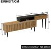 TV-Schrank 110 x 39 x 45 cm aus MDF in Natural Wood mit Marmor-Optik, Eisenbeine Bild 4