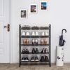 Erweiterbares Schuhregal aus Metallgewebe mit 5 Ebenen für 15-20 Paar Schuhe, Schuhständer für Flur, 74 x 104 x 30.7cm (B x H x T), Schwarz LMR005B Bild 3