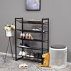 Erweiterbares Schuhregal aus Metallgewebe mit 5 Ebenen für 15-20 Paar Schuhe, Schuhständer für Flur, 74 x 104 x 30.7cm (B x H x T), Schwarz LMR005B Bild 2
