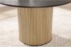 Esstisch rund Mattschwarz MDF mit Echtholzfurnier Eiche 100 cm Durchmesser Bild 5