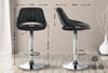 Barhocker SEGAD - Kunstleder Schwarz 47x48x85 cm Silber | Barstuhl Höhenverstellbar Mit Lehne Drehbar Tresenhocker Tresenstuhl Kneipenhocker Bild 2