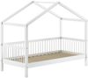 Hausbett >Buche Massiv< Rollrost, 90x200cm, Buche massiv weiß - 207,5x170x97,5 (BxHxT) Bild 5