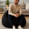 AD. CON Outdoor Gamer Sitzsack mit ECO Füllung Puff Relax-Sessel Sitzkissen Bodenkissen Bean Bag 100x90x95cm 225L Schwarz Bild 4