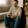 AD. CON Outdoor Gamer Sitzsack mit ECO Füllung Puff Relax-Sessel Sitzkissen Bodenkissen Bean Bag 100x90x95cm 225L Schwarz Bild 3