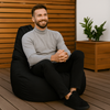 AD. CON Outdoor Gamer Sitzsack mit ECO Füllung Puff Relax-Sessel Sitzkissen Bodenkissen Bean Bag 100x90x95cm 225L Schwarz Bild 2