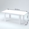 Esstisch >Jesolo< in Weiß Hochglanz - 140x75x90cm (BxHxT) Bild 3
