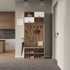 Merax Garderobenschrank Garderobenset, 2-in-1 Garderobenständer (1-St, mit Schuhschrank,5 Haken, 2 Türen, 6 offenen Fächern) Flurmöbel, Flurgarderobe, 80×185×30 cm Bild 3