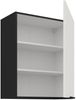 Küchen Hängeschrank 60 cm ARIA Weiss ultra matt + Schwarz matt, hochwertige Fronten mit Anti Fingerprint Beschichtung Küchenzeile Küchenblock Bild 3
