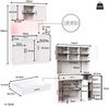 Merax 180 cm Seitenschrank, Aufbewahrungsschrank, Küchenschrank, Anrichte, Landhausstil, fünf Türen, mit LED-Leiste und Steckdose, weiß Bild 4