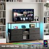 Gdood TV-Schrank Schreibtisch Beistelltisch LED (1-St, Höhenverstellbare Füße, 108 x 29.8 x 76.8 cm) Mit Schubladen und 7-farbigen variablen LED-Leuchten,PU-Stoffschublade Bild 3