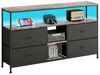 Gdood TV-Schrank Schreibtisch Beistelltisch LED (1-St, Höhenverstellbare Füße, 108 x 29.8 x 76.8 cm) Mit Schubladen und 7-farbigen variablen LED-Leuchten,PU-Stoffschublade Bild 4