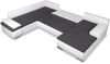 Sofa Couch Ecksofa Eckcouch Wohnlandschaft Schlaffunktion Marcello XXL Weiß Grau Bild 4