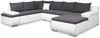 Sofa Couch Ecksofa Eckcouch Wohnlandschaft Schlaffunktion Marcello XXL Weiß Grau Bild 2