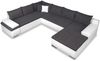 Sofa Couch Ecksofa Eckcouch Wohnlandschaft Schlaffunktion Marcello XXL Weiß Grau Bild 3