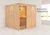 Karibu Sauna Rodin mit Dachkranz + 9kW Saunaofen mit integrierter Steuerung Energiespartür Bild 5