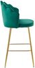 Barhocker Grün 2er Set 52 x 54 cm Samt Muscheldesign mit Metallgestell Gold Bild 4