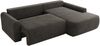 Ecksofa, L-förmiges, lose Kissen, DL-Schlaffunktion, (H 100 x T 187 x B 273 cm) - CUBO L - Velours Dunkelgrau - rechte Seite Bild 5