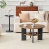 2er-Set Couchtisch & Beistelltisch, 80x80 x H 47 cm / 38x38 x H 67 cm, MDF, kratzfest, mit Stauraum Bild 3