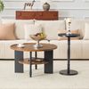 2er-Set Couchtisch & Beistelltisch, 80x80 x H 47 cm / 38x38 x H 67 cm, MDF, kratzfest, mit Stauraum Bild 4