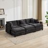 3-Sitzer-Sofa aus Chenille mit modularem Design, schwarz Bild 5
