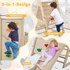 3 in 1 Kletterleiter & Kletterwand & Rutsche Indoor Klettergerüst zum Klettern & Rutschen Natur Bild 3