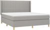 vidaXL Boxspringbett mit Matratze & LED Hellgrau 160x200 cm Stoff, Härtegrad: H2 [3139045] Bild 4
