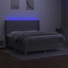 vidaXL Boxspringbett mit Matratze & LED Hellgrau 160x200 cm Stoff, Härtegrad: H2 [3139045] Bild 3