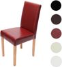Esszimmerstuhl Littau, Küchenstuhl Stuhl, Kunstleder ~ rot, helle Beine Bild 4