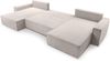 AX LIVING Weiß Sofa U mit Schlaffunktion Cedria U Wohnlandschaft 389 cm Bild 3