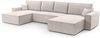 AX LIVING Weiß Sofa U mit Schlaffunktion Cedria U Wohnlandschaft 389 cm Bild 2