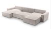AX LIVING Weiß Sofa U mit Schlaffunktion Cedria U Wohnlandschaft 389 cm Bild 4