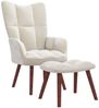 vidaXL Relaxsessel mit Hocker Cremeweiß Samt [328071] Bild 2