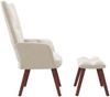 vidaXL Relaxsessel mit Hocker Cremeweiß Samt [328071] Bild 4