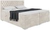 MEBLINI Boxspringbett DALIA 180x220 cm mit Bettkasten - H4/Creme Samt Polsterbett - Doppelbett mit Topper & Taschenfederkern-Matratze Bild 1