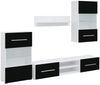 vidaXL 5-tlg. Wohnwand mit LED-Beleuchtung Mattschwarz Holzwerkstoff 3324230 Bild 2