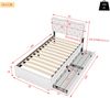 Bett Polsterbett 90x200 cm in Hellbeige mit Stauraum und verstellbarem Nachttisch,Hellbeige Bild 3