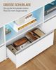 TV-Schrank, Lowboard für Fernseher bis zu 65 Zoll mit RGB LED Beleuchtung (25 Farben), 143,5 lang, TV Board mit 3 Schubladen, 3 offenen Fächern für Wohnzimmer, Schlafzimmer, Weiß Bild 5
